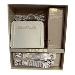 Steve Madden Evelyn Set White Crossbody Bag With Interchangeable Straps NO Pouch